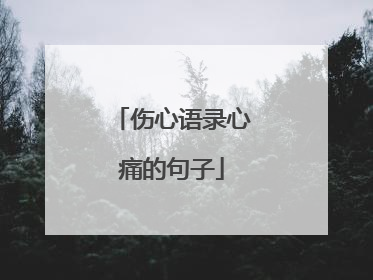 伤心语录心痛的句子