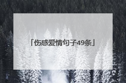 伤感爱情句子49条