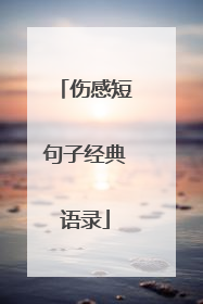 伤感短句子经典语录