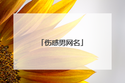 伤感男网名