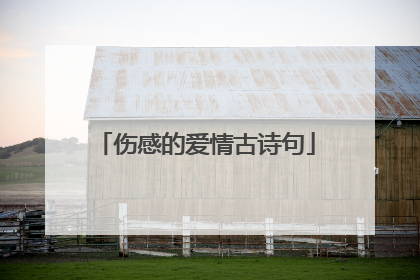 伤感的爱情古诗句