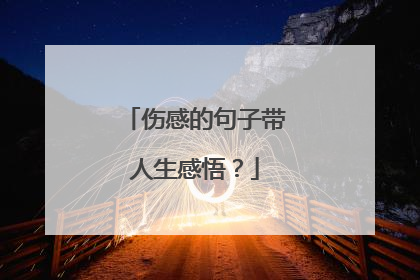 伤感的句子带人生感悟?