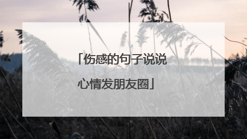 伤感的句子说说心情发朋友圈