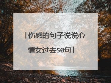 伤感的句子说说心情女过去50句