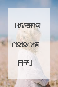 伤感的句子说说心情日子