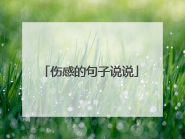 伤感的句子说说