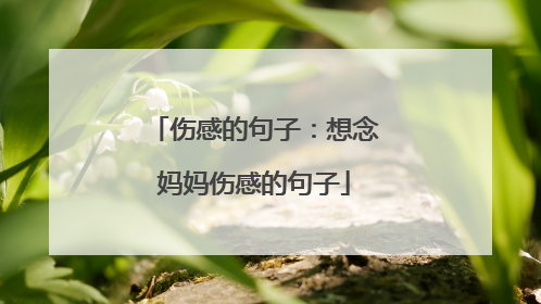 伤感的句子：想念妈妈伤感的句子