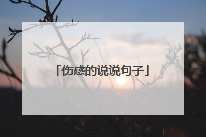伤感的说说句子