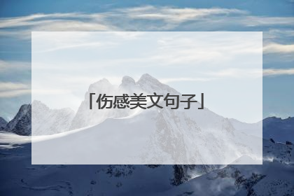 伤感美文句子