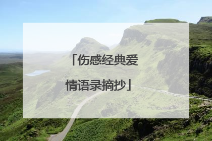 伤感经典爱情语录摘抄