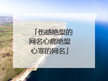 伤感绝望的网名心痛绝望心寒的网名