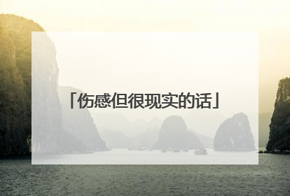 伤感但很现实的话