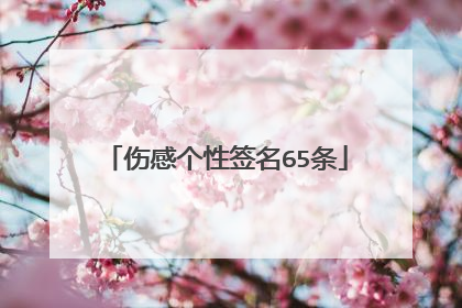 伤感个性签名65条