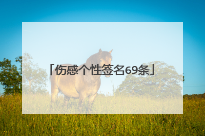 伤感个性签名69条
