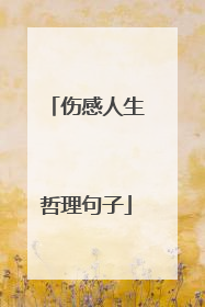 伤感人生哲理句子