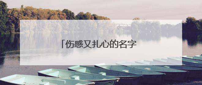伤感又扎心的名字 最扎心的伤感昵称