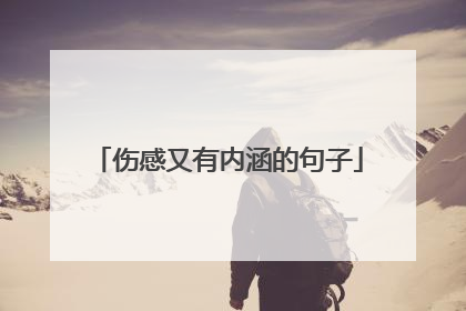 伤感又有内涵的句子