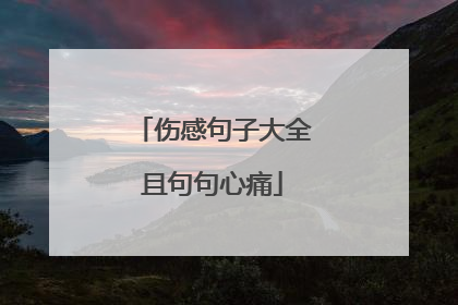 伤感句子大全且句句心痛