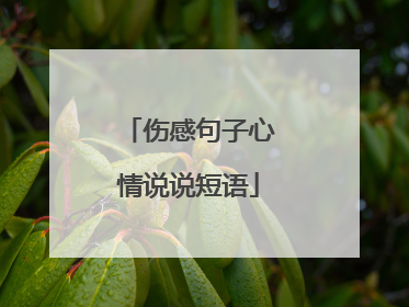 伤感句子心情说说短语