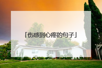 伤感到心疼的句子