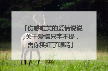 伤感唯美的爱情说说;关于爱情只字不提,害你哭红了眼睛