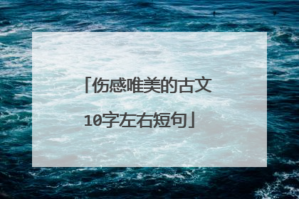 伤感唯美的古文10字左右短句