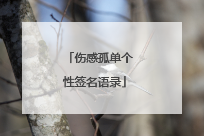 伤感孤单个性签名语录