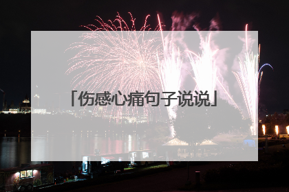 伤感心痛句子说说