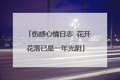 伤感心情日志 花开花落已是一年光阴