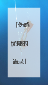 伤感忧郁的语录