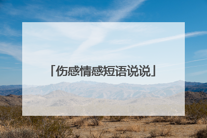 伤感情感短语说说