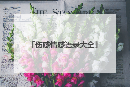 伤感情感语录大全