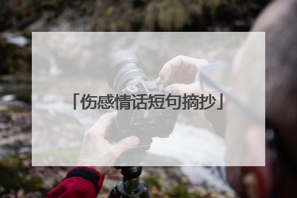 伤感情话短句摘抄