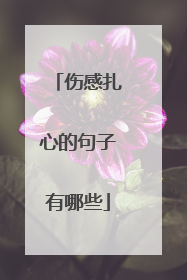伤感扎心的句子有哪些