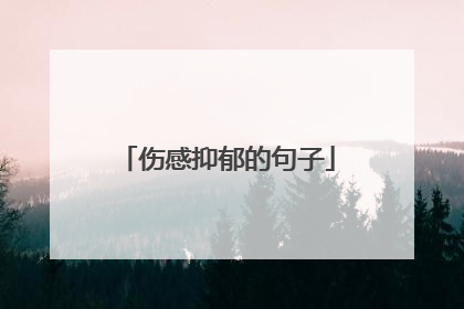 伤感抑郁的句子