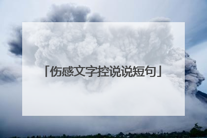 伤感文字控说说短句