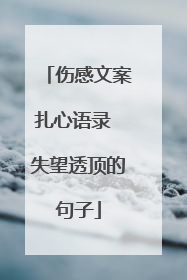 伤感文案扎心语录 失望透顶的句子