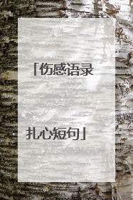 伤感语录扎心短句