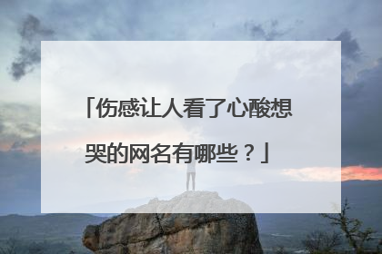 伤感让人看了心酸想哭的网名有哪些？
