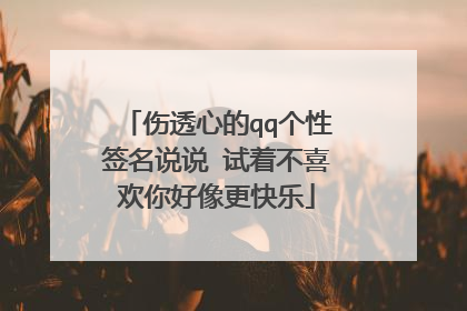 伤透心的qq个性签名说说 试着不喜欢你好像更快乐