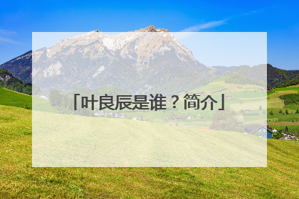 叶良辰是谁？简介