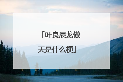 叶良辰龙傲天是什么梗