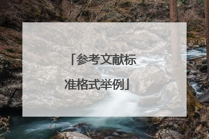 参考文献标准格式举例