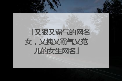 又狠又霸气的网名女，又拽又霸气又范儿的女生网名