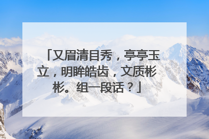 又眉清目秀，亭亭玉立，明眸皓齿，文质彬彬。组一段话？