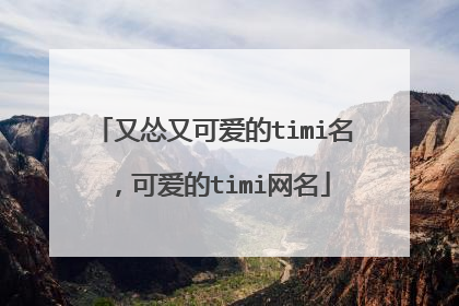 又怂又可爱的timi名,可爱的timi网名