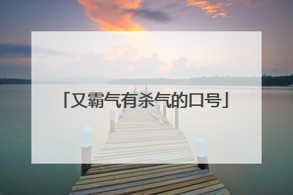 又霸气有杀气的口号