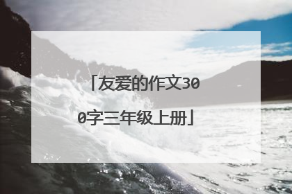 友爱的作文300字三年级上册