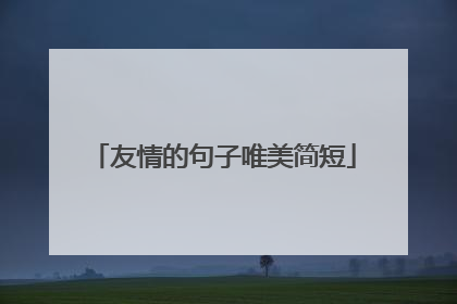 友情的句子唯美简短