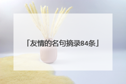 友情的名句摘录84条